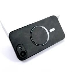 Premium PU Leather Retractable Case with MagSafe Wireless Charging Compatibility - iPhone 12 Pro Max (Black)