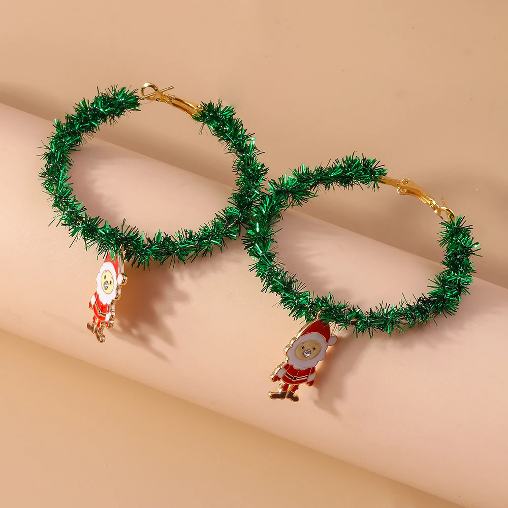 Aihua Heißer Verkauf Weihnachten Kranz Ohrringe Kreative Weihnachten Girlande Ohrringe für Frauen Frohes Neues Jahr Urlaub Schmuck Geschenke – Detail 31