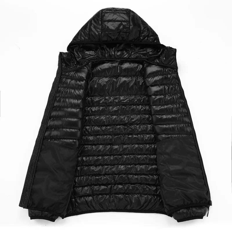 6XL 7XL 90%White Duck Down Jacket Hooded Warm Jacket Coat Men's Feather Ultralight Down Jackets Men Outwear Coats With Carry Bag