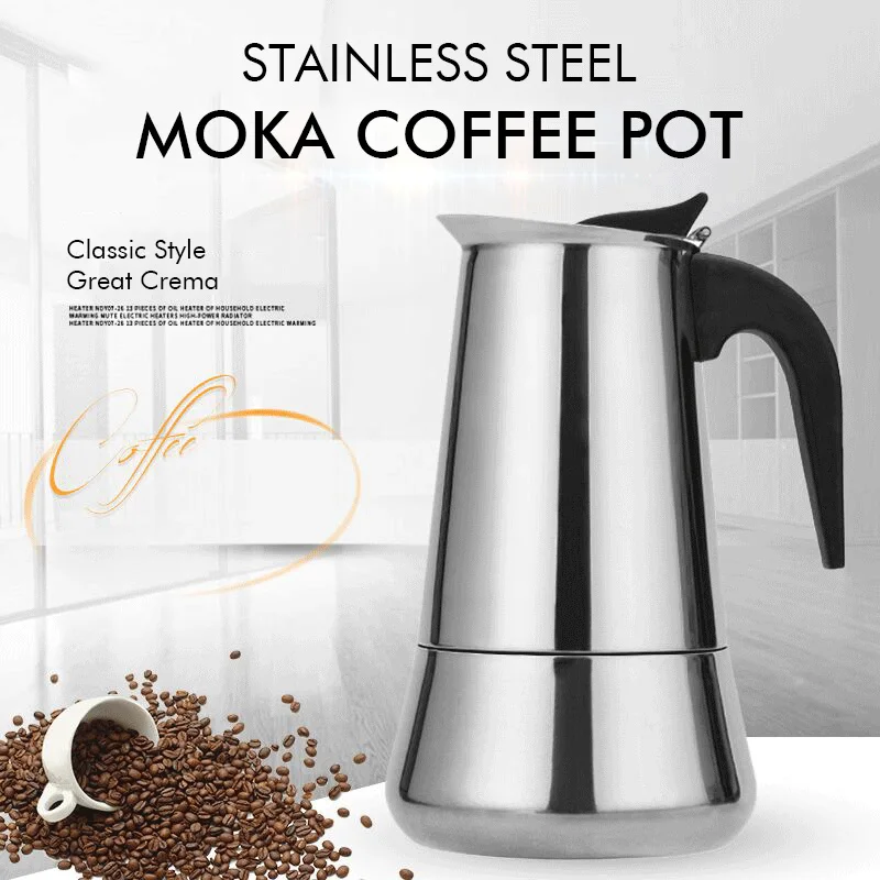 Italian Stainless Steel Coffee Maker 450ml  Stainless Steel Coffee  Percolator - Coffee Pots - Aliexpress