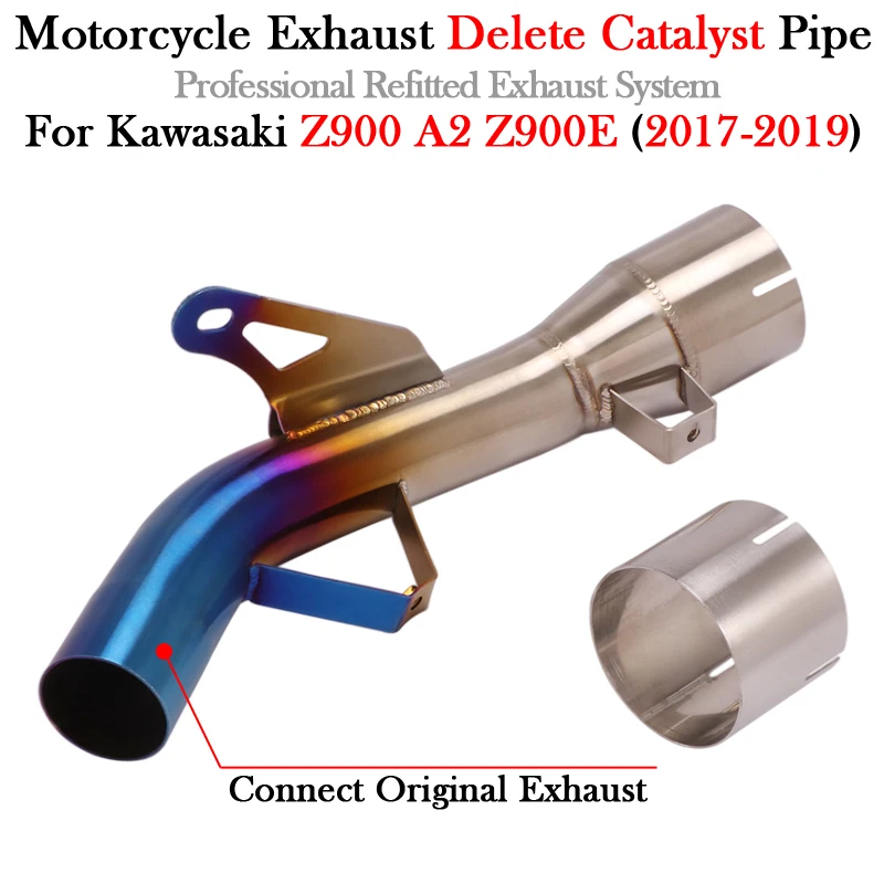 

Motorcycle Exhaust Modify Escape Moto Del Catalyst Middle Link Pipe For KAWASAKI Z900 A2 Z900E 2017 - 2019 Eliminator Enhanced