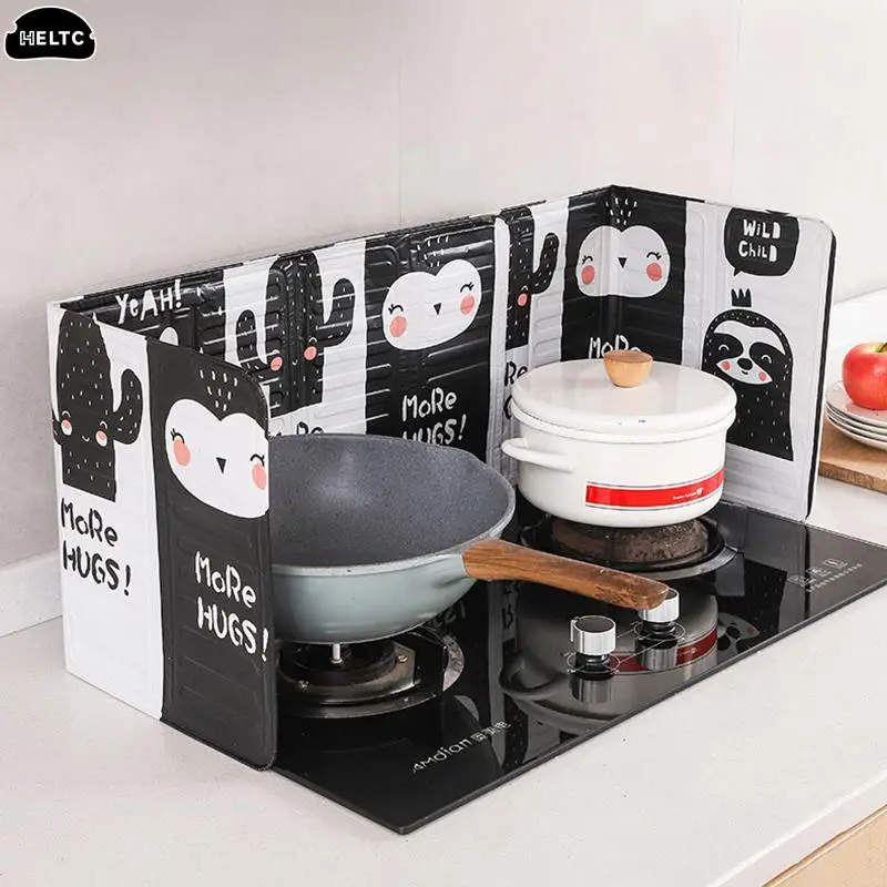 Kitchen Foil Oil Baffle Cooker Shield Splash Guard Cooking Frying Oil Splash Screen Cover Plate Gas Stove Proof Baffle