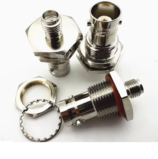 1PC Adapter BNC female Jack to SMA Female jack O-ring bulkhead panel mount connectors