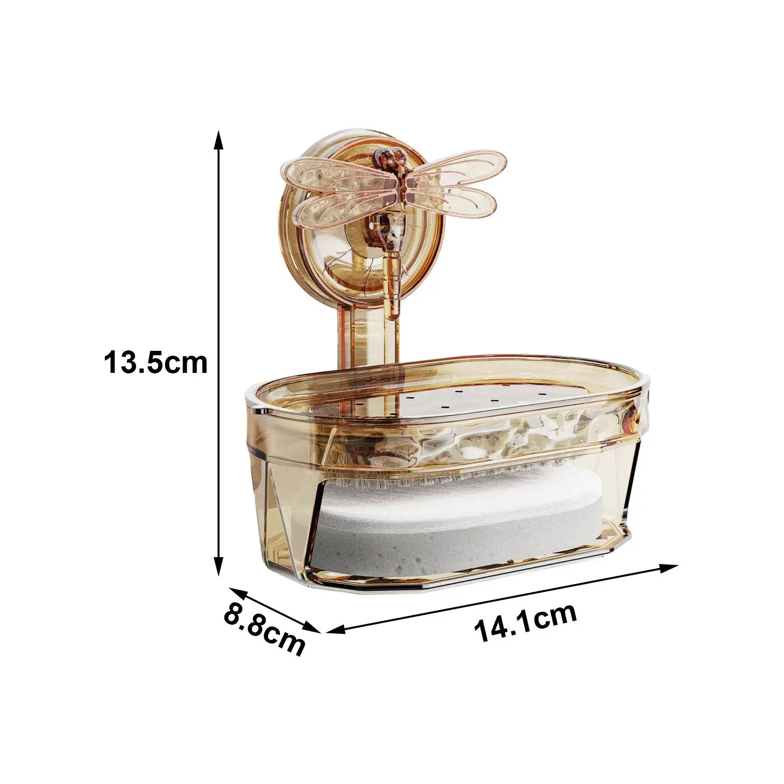 Dragonfly Suction Cup Soap Box Sponge Holder for Countertop Bath Bathtub