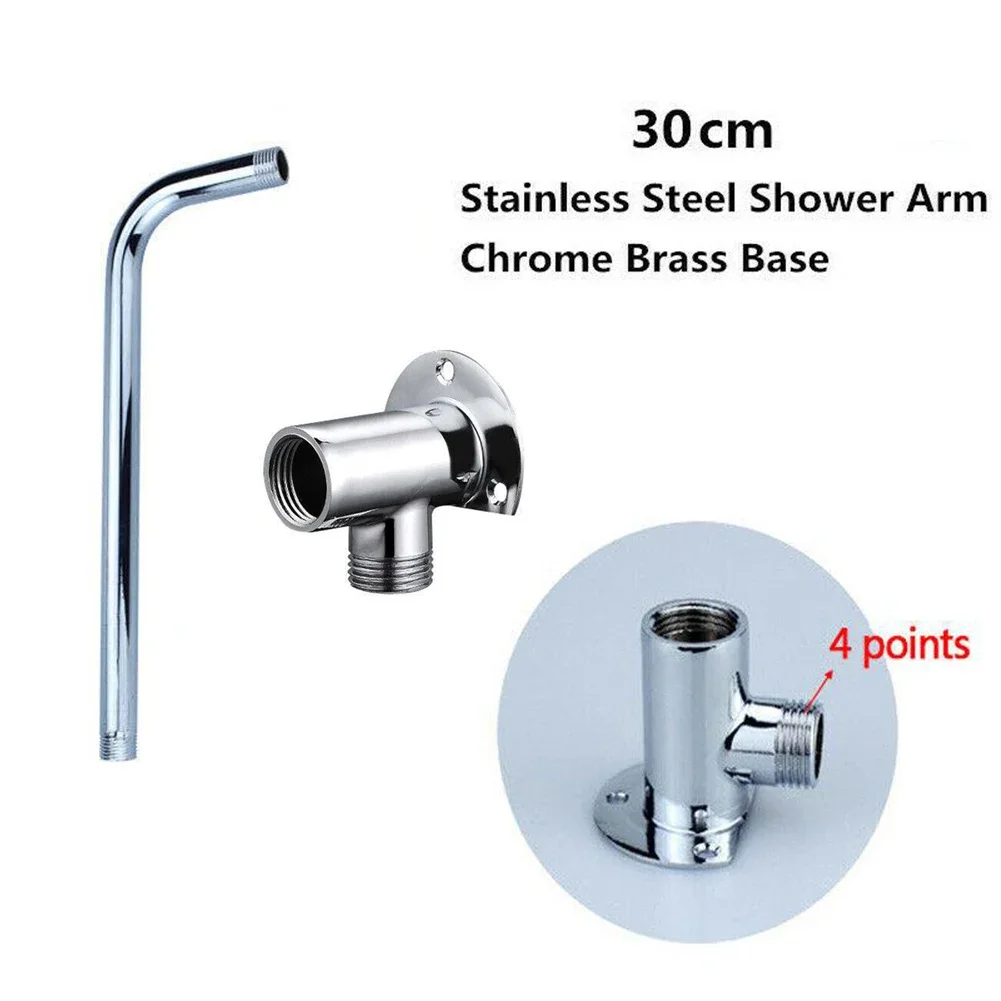 Description Picture 2 of itemDurable Stylish Shower Arm Shower Head Tool Durable Fine Workmanship Shower Head Extension Arm With Mount Base