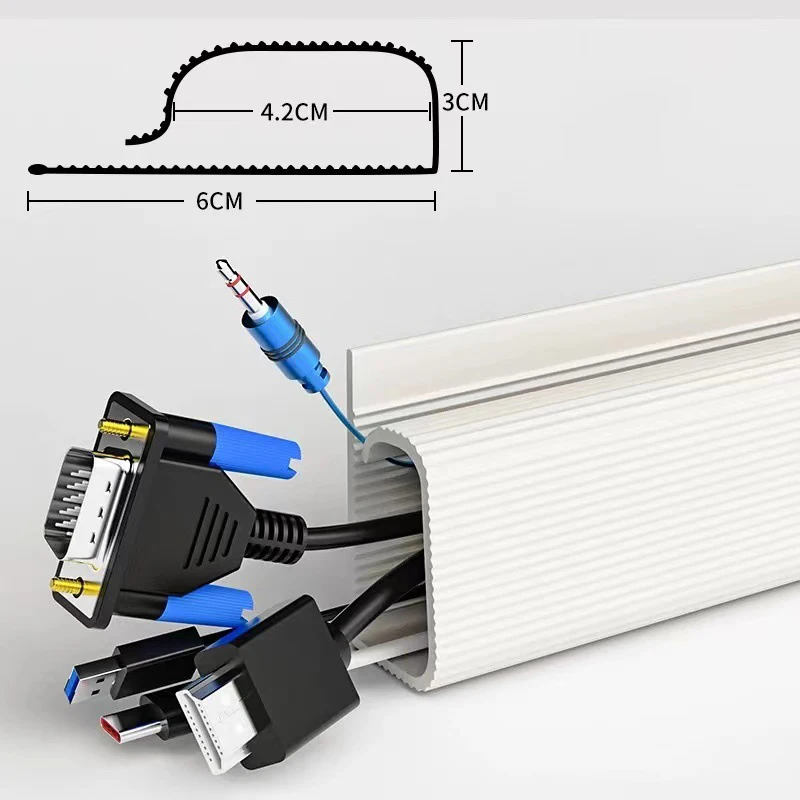Channel Desk Cable Organizer Cable Management Accessories White Cable Protecter thumbnail 3