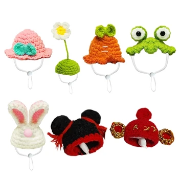 Cappello da criceto Mini cappello per piccoli animali Adorabile cappello a forma rana lavorato a mano per criceto