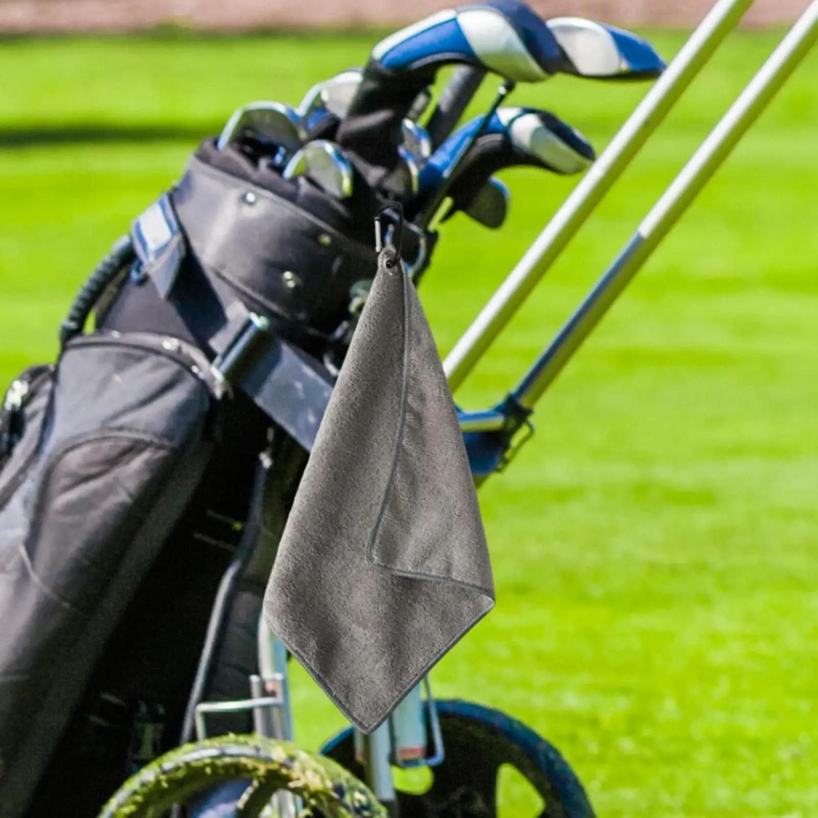 Golf Club Towel Golf Ball Cleaning Towel with Carabiner Clip Training Aid Golf Accessories Wiping Cloth for Outdoor Sport Gym