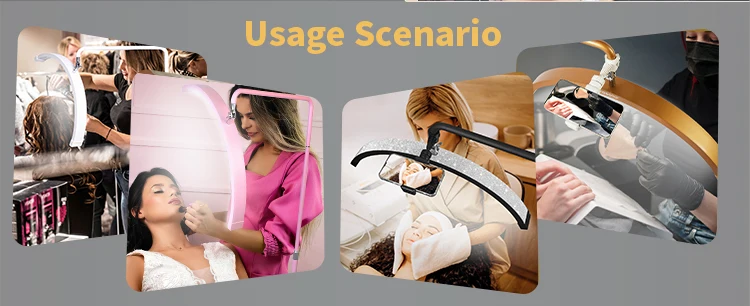 Fosoto 여러 전문 하프 문 라이트 LED 래쉬 라이트 링 라이트 메이크업 뷰티 살롱 눈썹 문신 사진 비디오