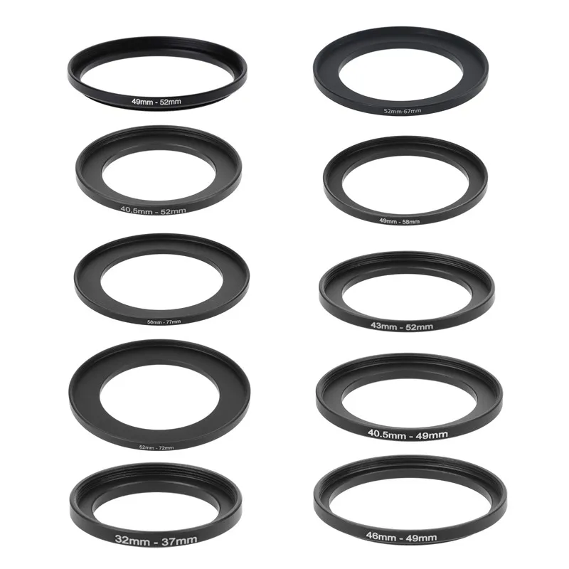 Metal Step Up Rings 49-52 40.5-52 52-67 49-58 58-77 52-72 43-52 32-37 40.5-49 46-49 52-58 62-77 37-49mm Lens Adapter Filter filter step up rings lens adapter lens filter adapter ring
