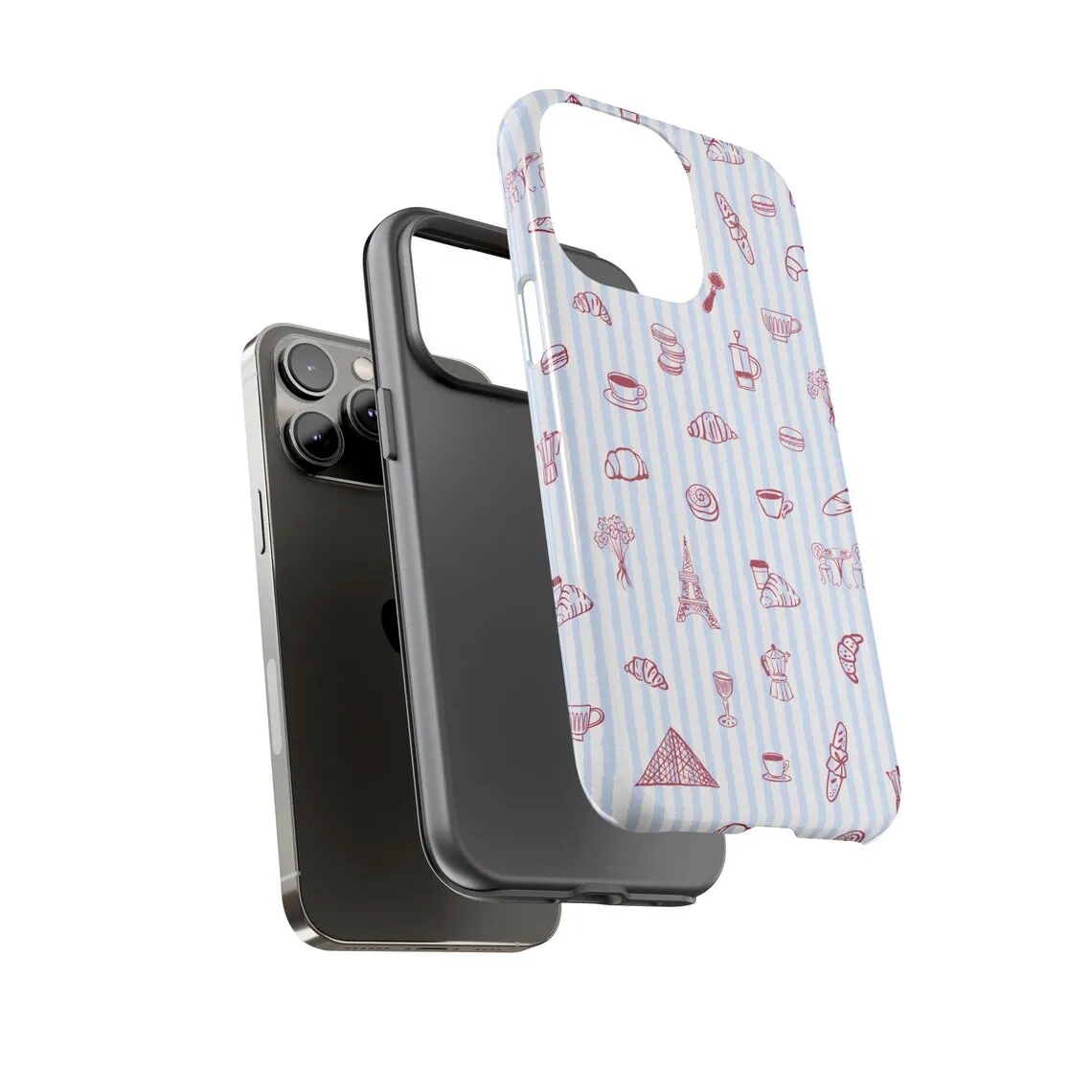Elegant Red Accent Double-Layer Luxury Phone Case