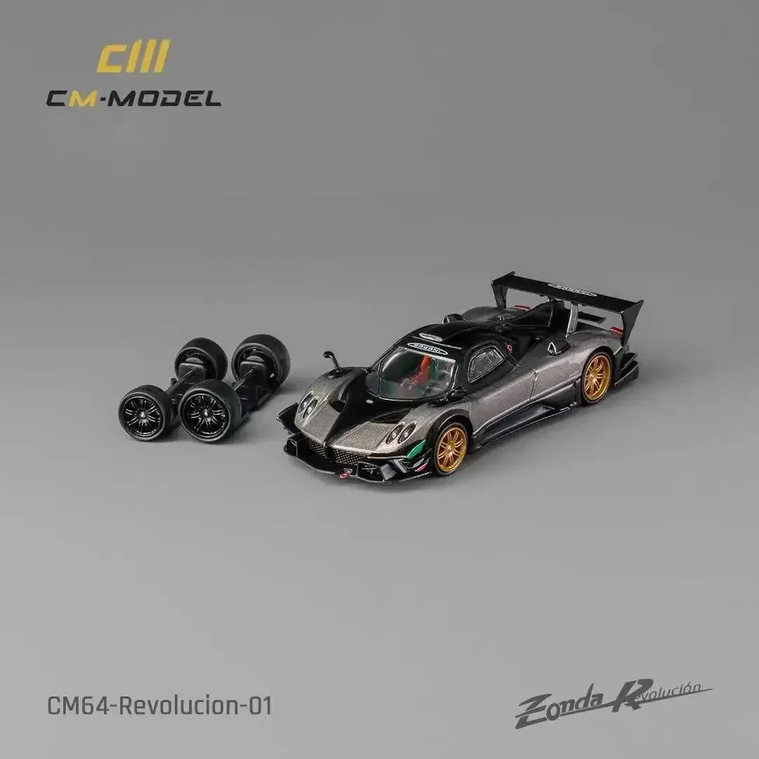 

Коллекционная Миниатюрная модель автомобиля Zonda R Evolution Track, модель 1:64, серая, медная