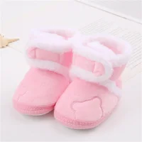 Baby Thickened Plush Boots Flat Shoes Infant Girls Boys Non-Slip Soft Sole First Walker Winter Warm Crib Shoes 3