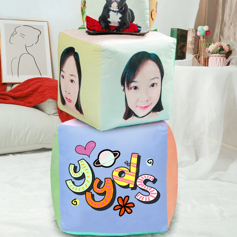 

Домашний декор фото на заказ двухсторонний Печатный куб фото Подушка шестисторонний мультяшный узор текст логотип животное картина