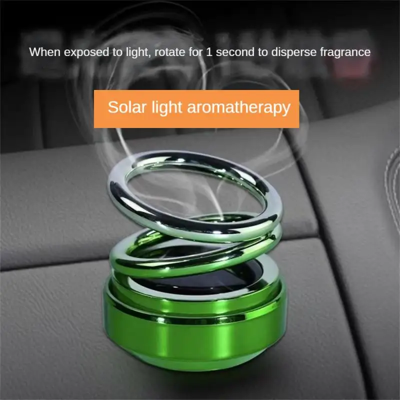 

Portable Solar Powered Self Rotating Car Aromatherapy Rotary Automotive Perfume Diffusers Double Ring Kinetic Car Air Cleaner