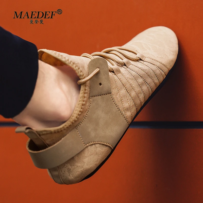 MAEDEF 남성용 경량 패션 디자이너 신발, 레저 워킹, 통기성, 평평한 바닥, 스포츠 신발, 대형 사이즈 39-47