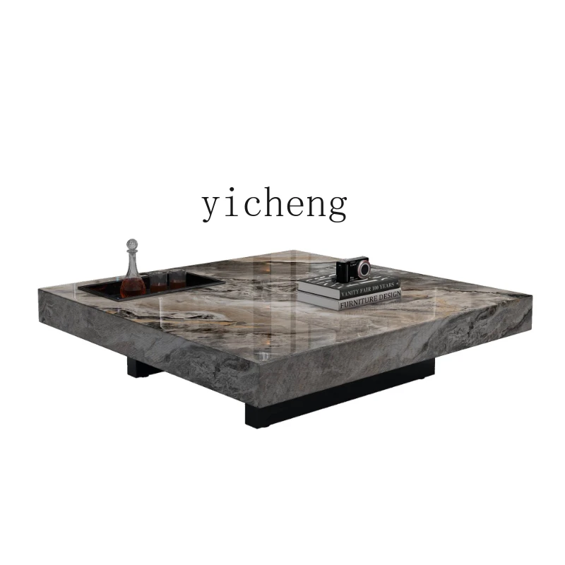 

YY Minimalist Mild Luxury Marble Stone Plate Coffee Table Modern Minimalist Rectangular
