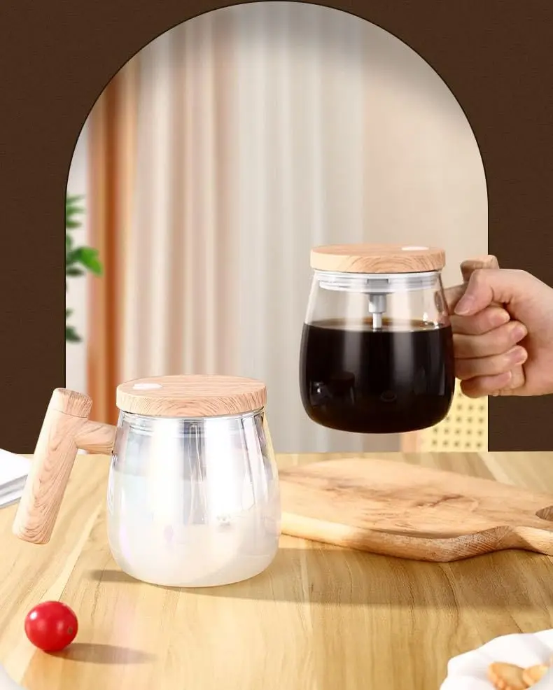 휴대용 믹서기 자체 교반 커피 머그잔, 전기 우유 단백질 분말 혼합 컵, 가정 사무실 체육관용 유리 머그잔, 400ml