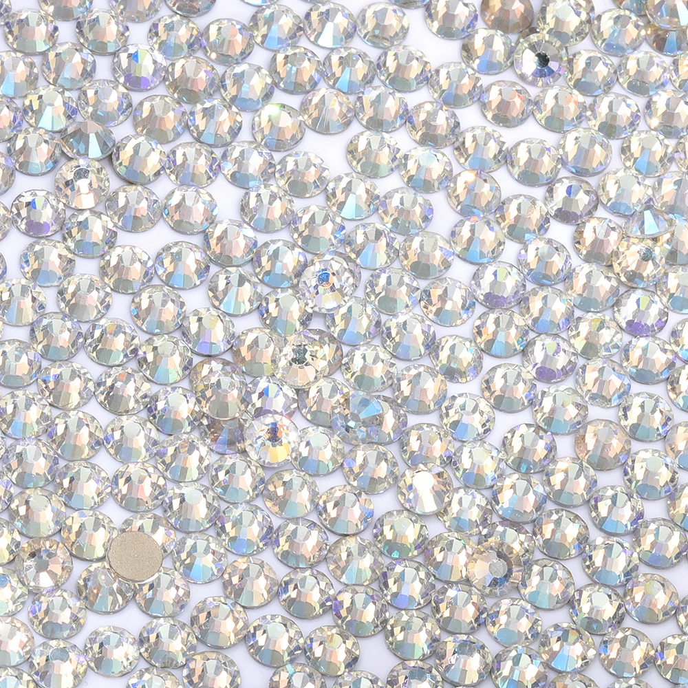 8-Farben-Strasssteine mit goldenem Boden, hochwertiges Glas, nicht Hotfix, SS3-SS30, glitzernde Hochzeitskleid-Dekoration, Kristalldiamant – Detail 13