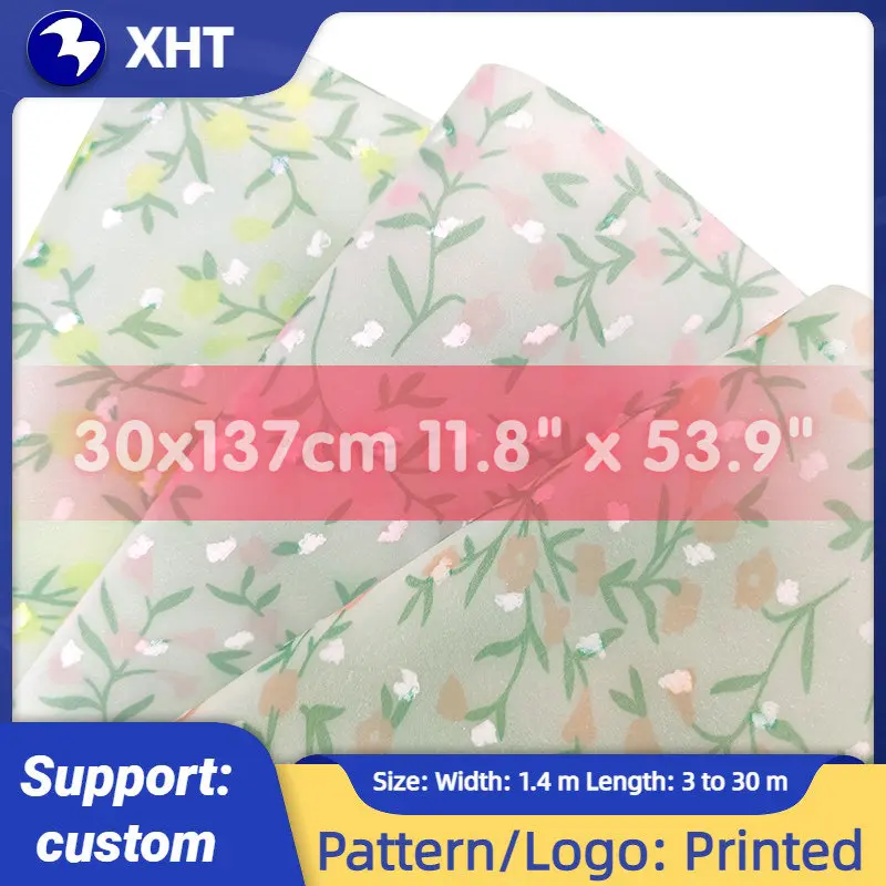 

30*135CM Frosted Flowers Flower Printed Colored EVA Soft Plastic Film Fabric for DIY Making Craft Notebook Covers Protector