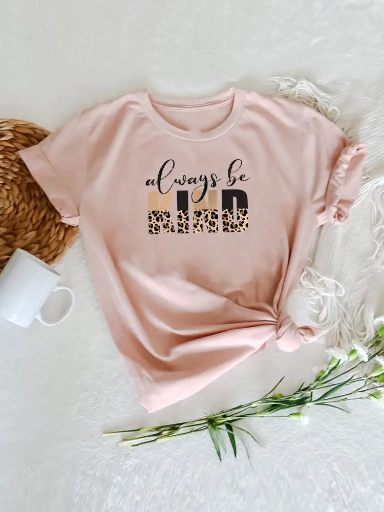 

Leopard Letter Trend Cute 90s Tee Print Cartoon Shirt Female Short Sleeve T Top T-shirts Women Summer Graphic Fashion Clothing