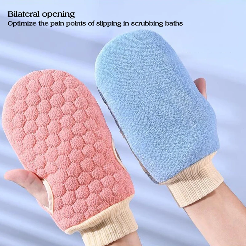 Double-sided Bath Glove Honeycomb Towel Skin Exfoliating Scrubber Brush Back Body Sponge Rubbing Bath Gloves