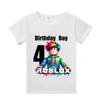 Roblox enfants T-shirts dessin animé anniversaire numéro graphique T-shirts garçons filles décontracté manches courtes hauts été enfants vêtements 2