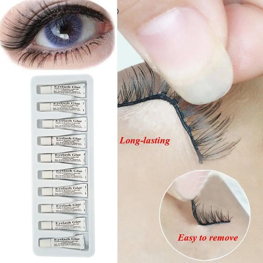 

10pcs Mini Eyelash Glue Clear Waterproof False Eyelash Adhesive Individual Glue For Lash Extension Cosmetic Tool Eye Lash Glue