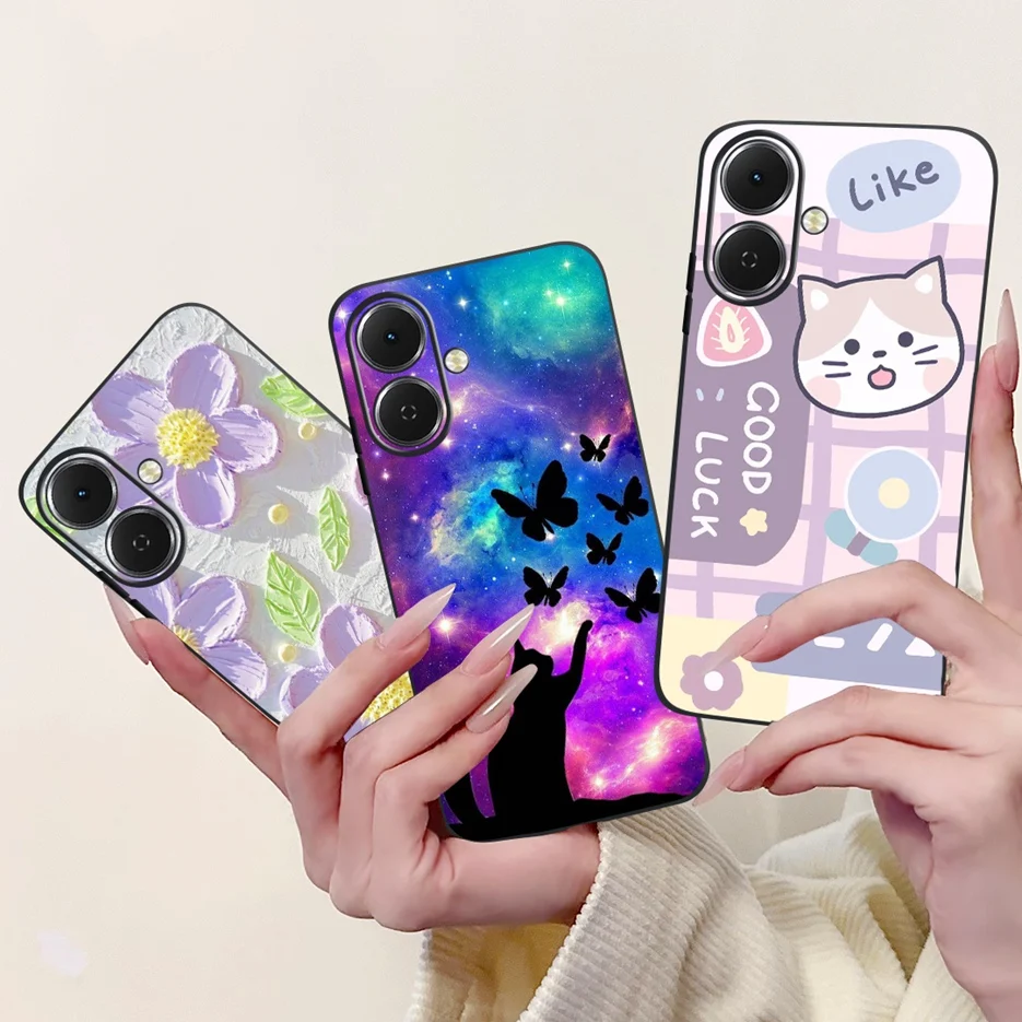 Stylish Painted Soft Silicone Phone Case - Vibrant Design Back Cover