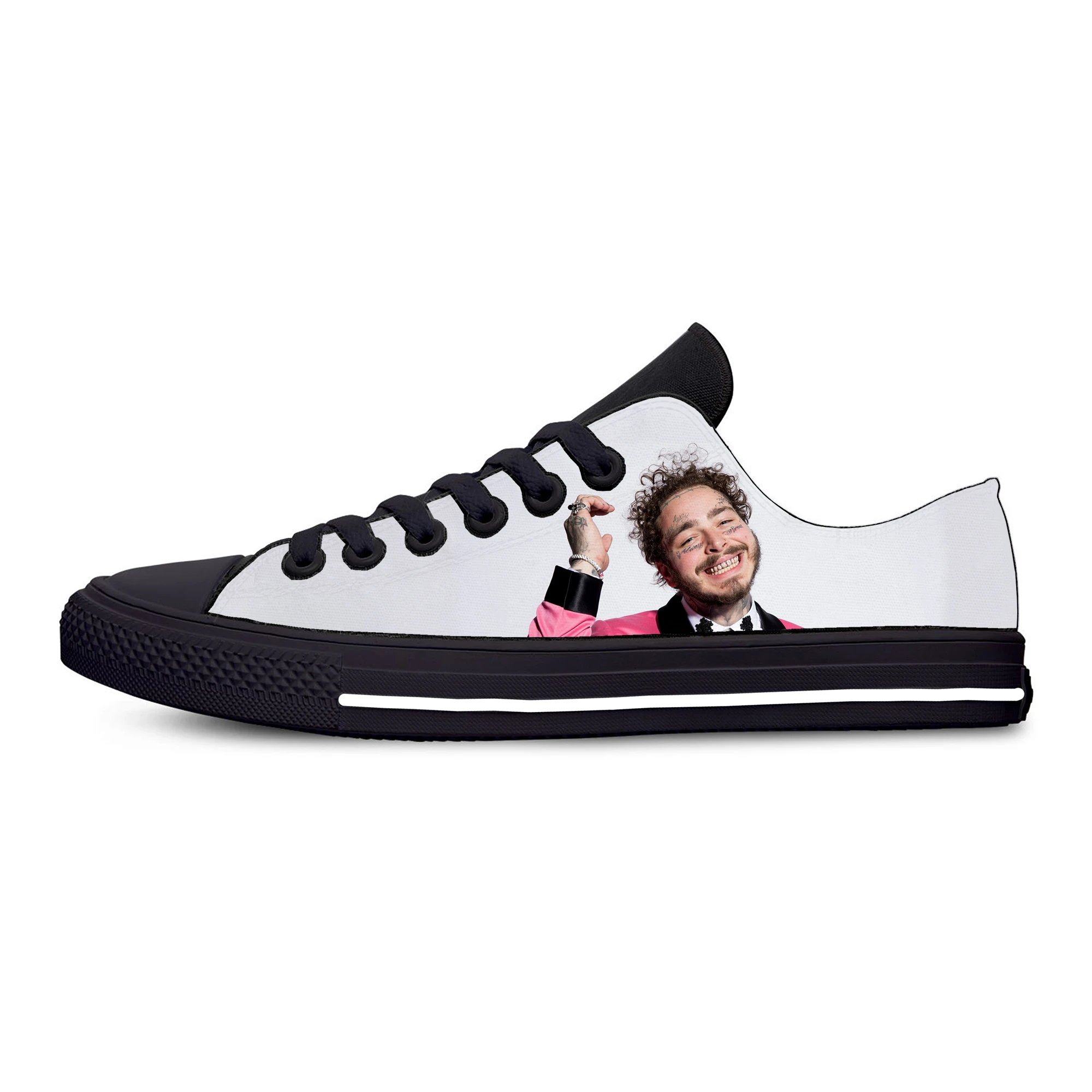 

Singer Post Malone Low Top Sneakers Mens Womens Teenager Casual Shoes Canvas Running Shoes 3D Print Breathable Lightweight shoe