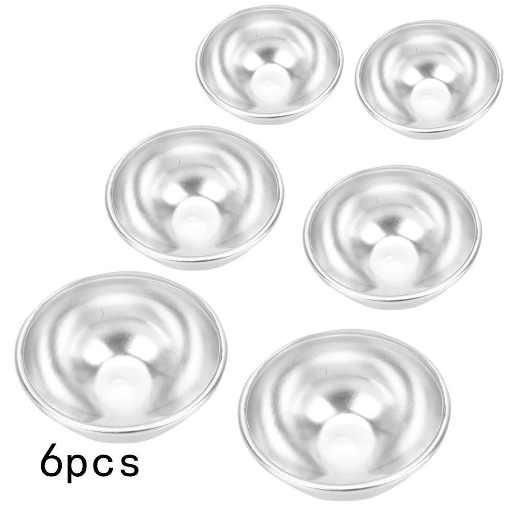 Aluminum Alloy Semicircle Sphere Shape 6 pcs Ice Cream Cake Mould DIY Tool