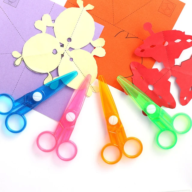 Mixed Color Safety Abs Plastic Material Scissors Children's Cutting Scissors  - Scissors - AliExpress
