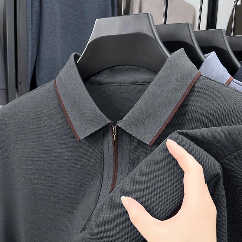 جودة عالية أزياء طويلة الأكمام قميص بولو للرجال ال...