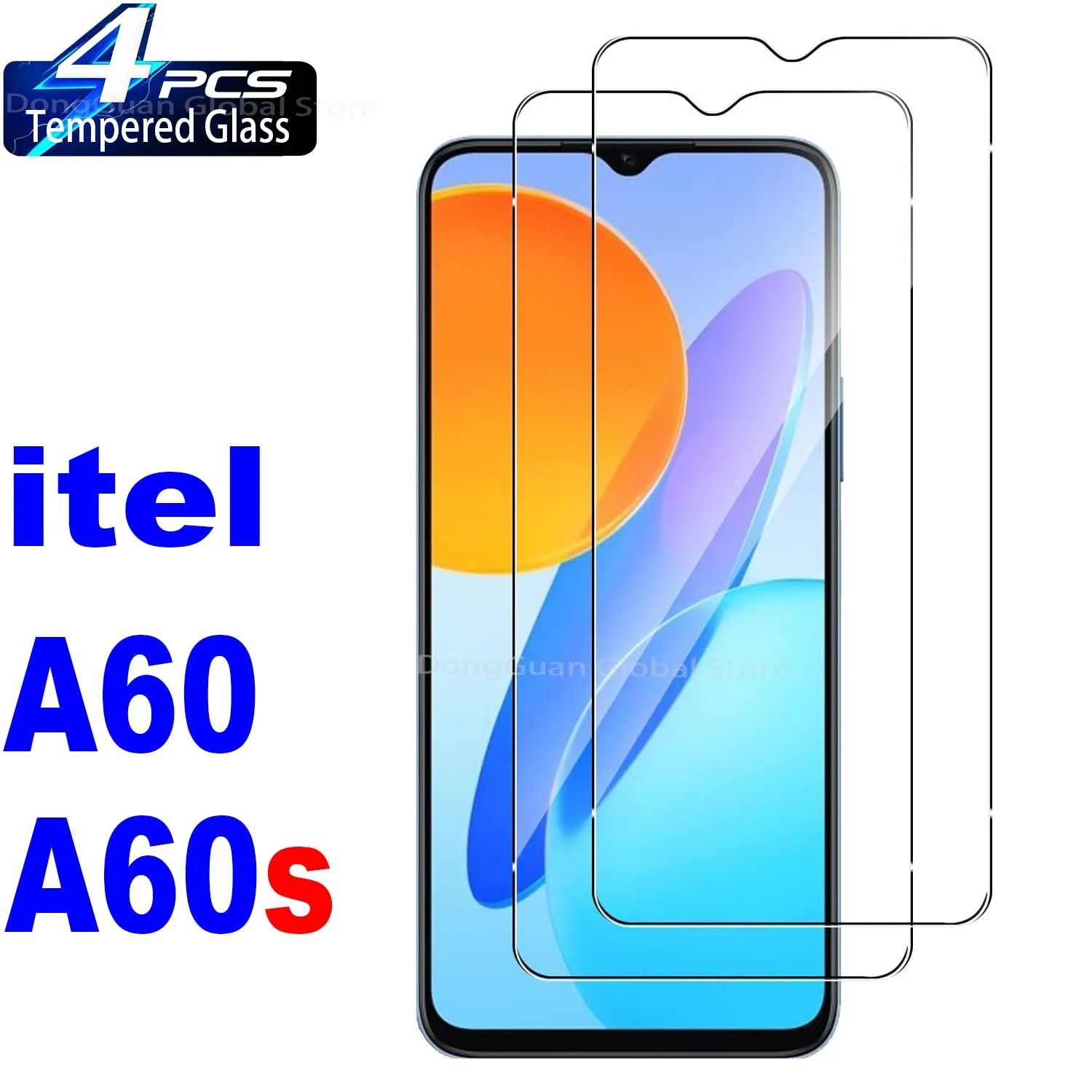 

2/4Pcs Tempered Glass For itel A60s A60 Screen Protector Glass Film