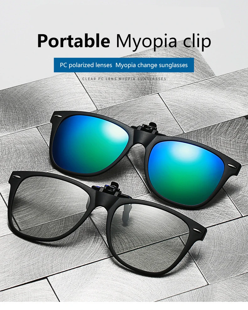 New TR90 Polarized Flip Up Clip on Sunglasses Men Women Photochromic Sunglasses Night Vision Anti Glare Driving Fishing_voghion.com