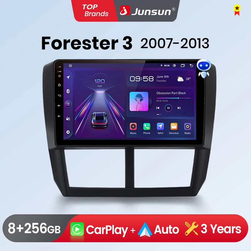 Junsun CarPlay Android Auto Car Radio for Subaru Forester 3 SH Impreza 2007-2013 GPS Intelligent Systems Multimedia Autoradio