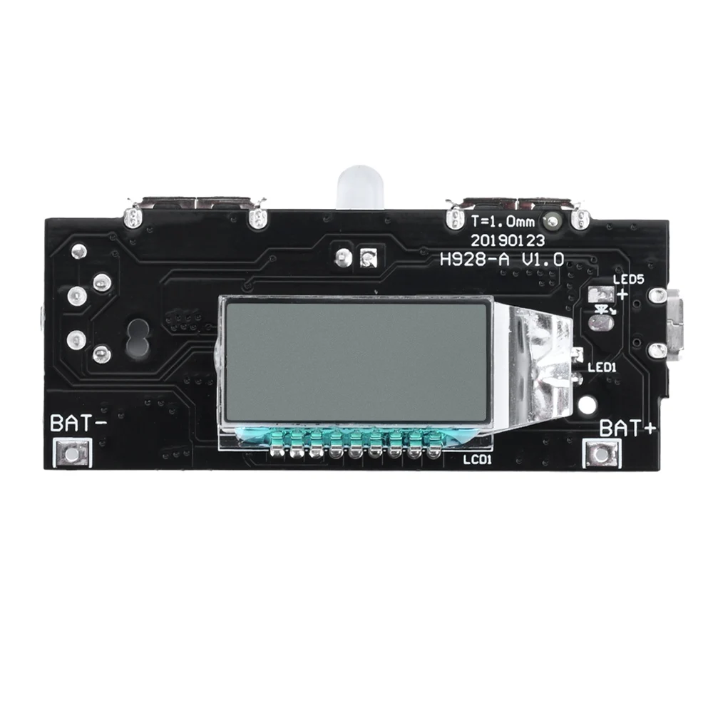 Çift USB 5V 1A 2.1A mobil güç banka şarj kurulu 18650 sıvı lityum pil şarj cihazı PCB Boost güç modülü dijital LCD