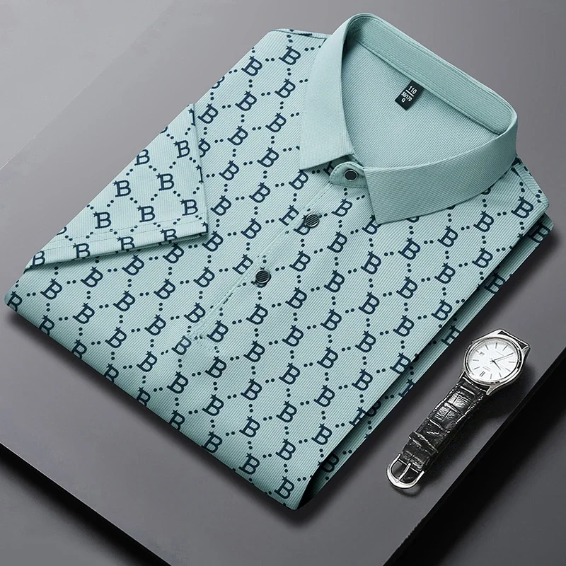 Polo Shirt Men's Business Print Short Sleeved POLO Shirt