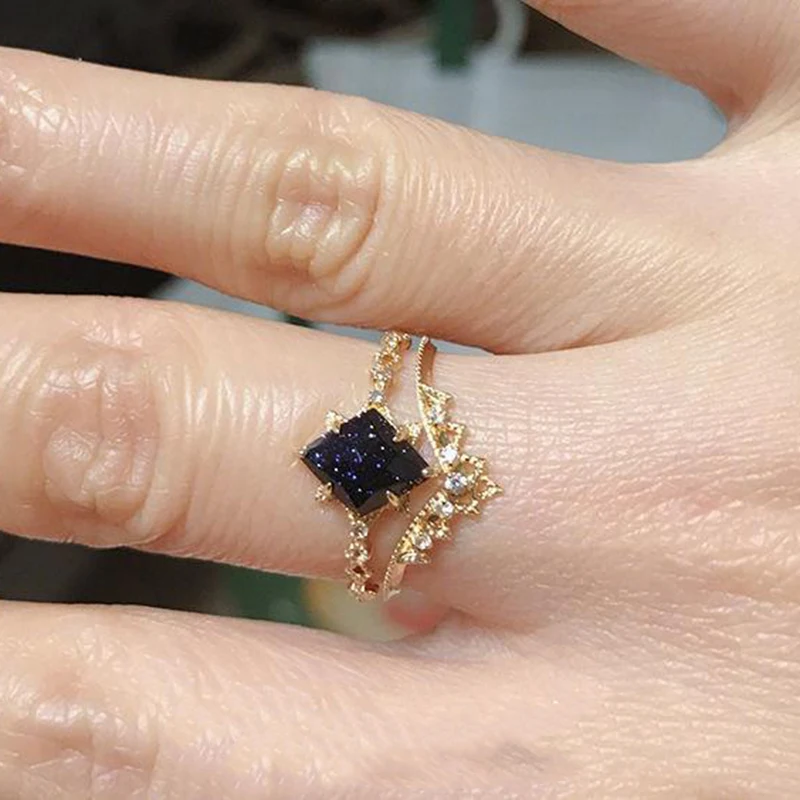 Adjustable Starry Night Ring Set