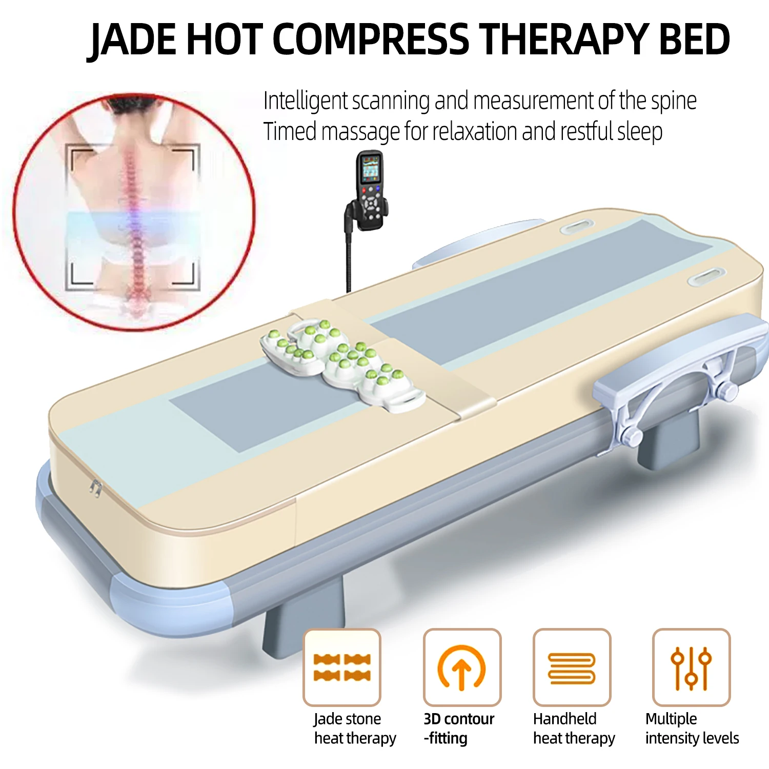 Heated Jade Stone Rolling Massage Bed 4