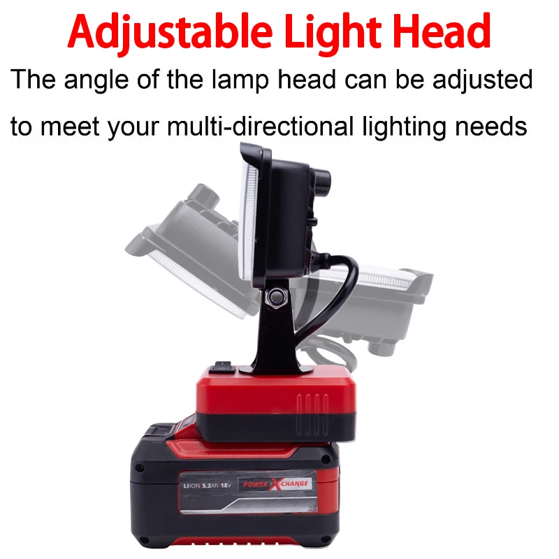 Portable Tool Light for Einhell/X-Change/Ozito 18V Li-Ion Battery with USB Portable Flashlight Cordless LED Work Light portable flashlight portable work lights portable work light portable torch