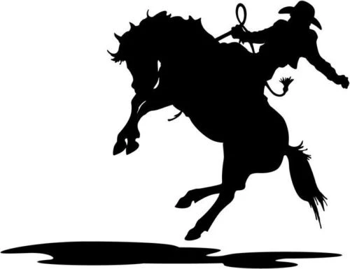 

For Cowboy Rodeo Decal Sticker Car Truck Window- 5" Wide