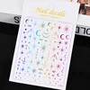 3D Gold Sun/Moon/Star Bronzing Nail Art Sticker 8*10cm Laser Star Moon Design Nail Decal Gold Silver Self-Adhesive Slider &*& 6