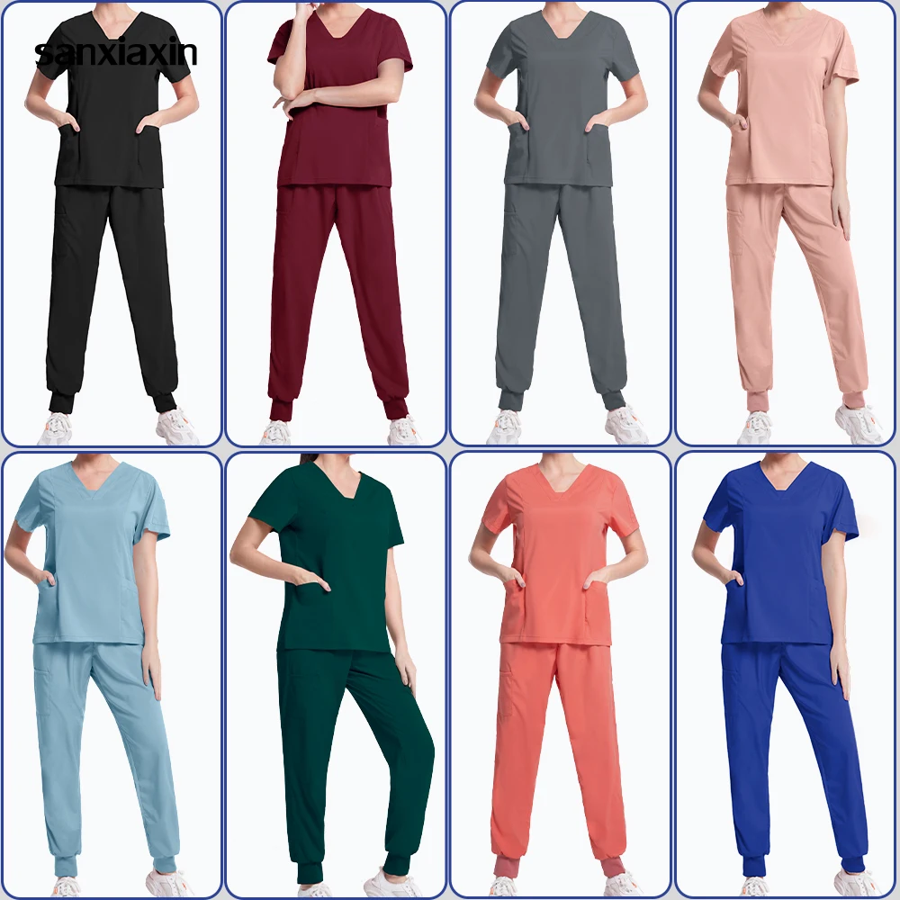 

1Set Scrubs Surgical Uniform Woman Suit Pet Grooming Doctor Work Clothes Health Care Medical School Clothes Nurse Accessories