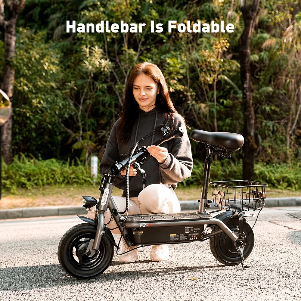 Monopattino Elettrico iScooter F2 Pieghevole, Motore 500W, Batteria 36V 7.8Ah, Velocità 30KM/H, Autonomia 30km, Pneumatici da 10 Pollici, per Adulti Urbani - immagine 4