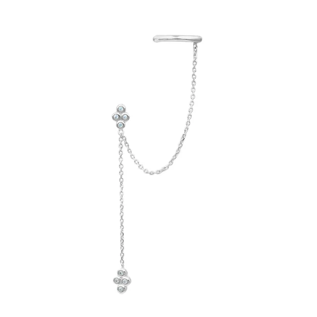 87167-0e03d3.jpg Boucles d'oreilles pendantes en acier inoxydable pour femmes, chaîne de couleur or, pendentif en zircone, Clip, accessoires bijoux de fête de vacances