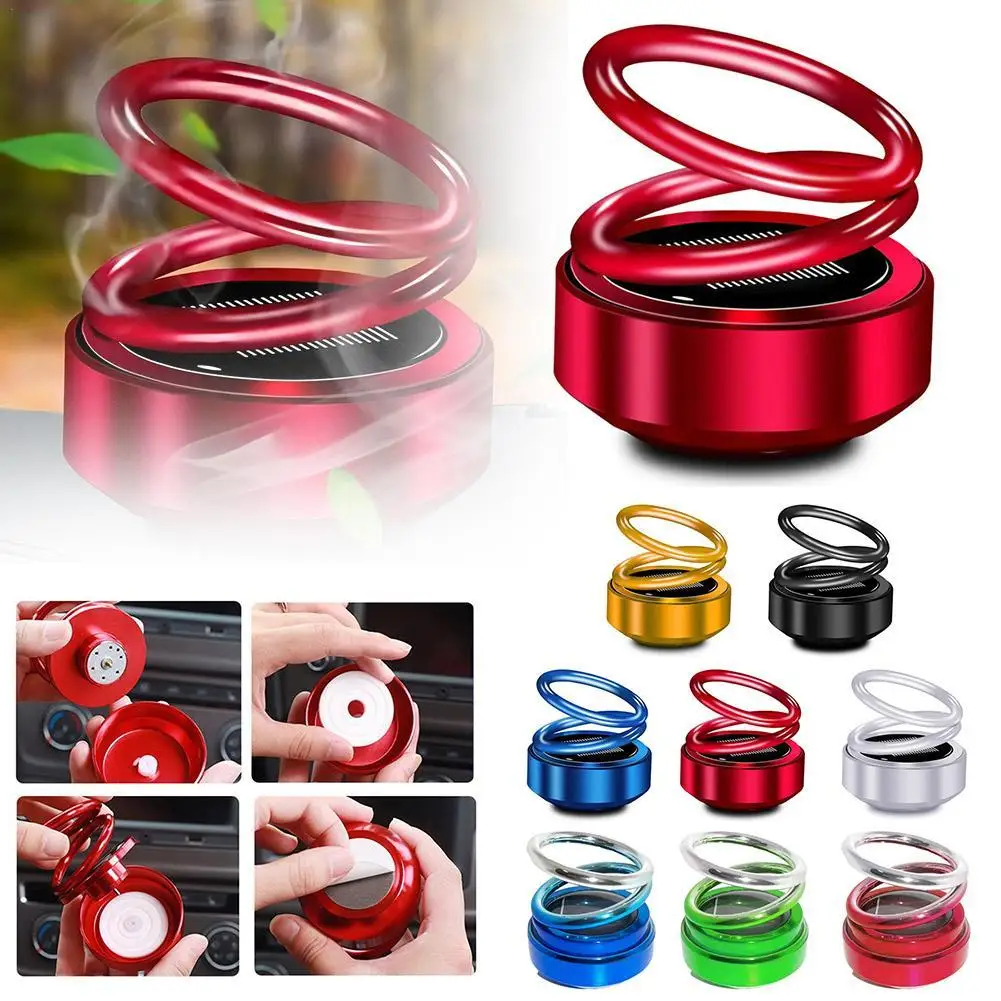 Solar Car Air Freshener Car Aromatherapy 360 Degree Rotation Perfume Fragrance Auto Flavoring Car Interior Decor Accessories