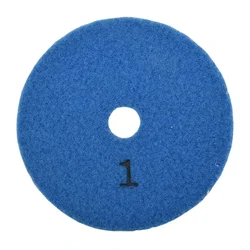 Versatile 4 - Inch Dry/Wet Diamond Polishing Pad for Granite, Concrete, Stone, and Marble - 1/5 Piece Set (Grit 1)
