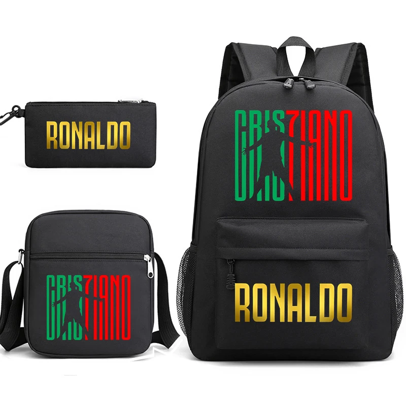 Set di zaini con stampa Ronaldo borsa da scuola per studenti del