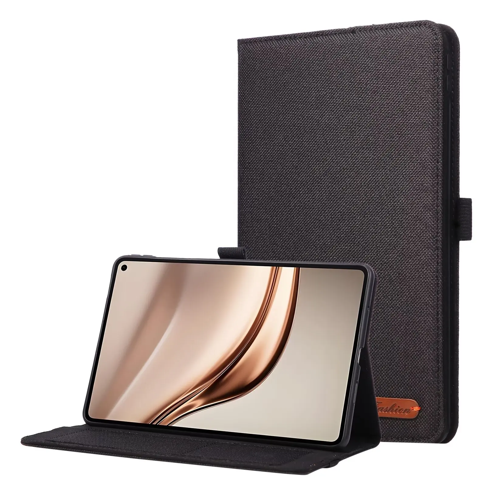 Denim Fabric Flip Stand Tablet Case with TPU Soft Back Cover